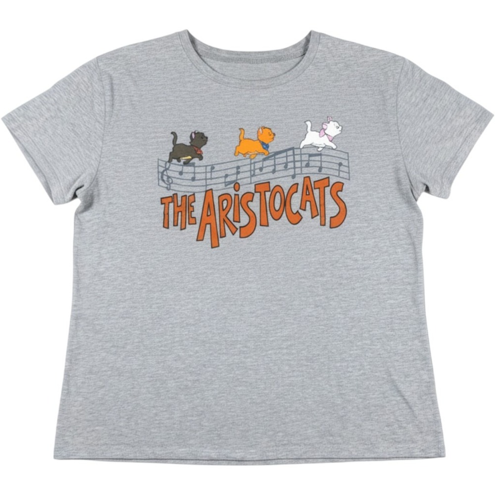 Disney Aristocats T Shirt Womens Large Gray Marie Toulouse Berlioz Graphic
